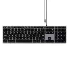 Клавиатура Satechi Slim W3 USB-C Wired Keyboard-RU Рус, серый космос