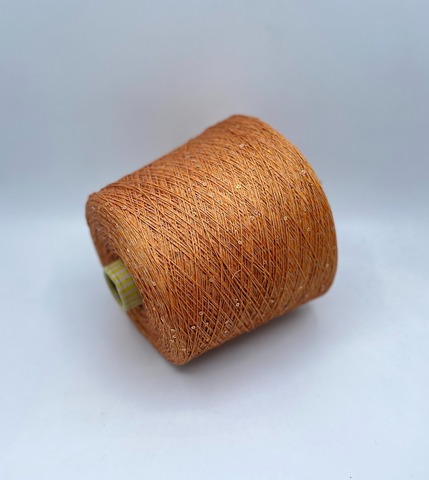 G&G Filati  (пр.Италия),art-Bellino, 370м/100гр, 100%Лен+пайетка(золото) , цвет-Охра,меланж, арт-34145