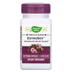 Nature's Way, EstroSoy, средство при менопаузе, 60 вегетарианских капсул