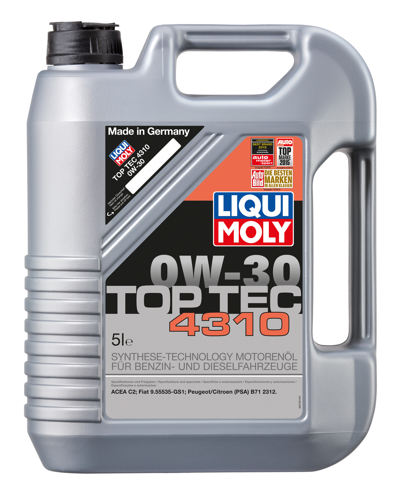 Моторное масло Liqui Moly Top Tec 4310 0W30 синтетическое 5л