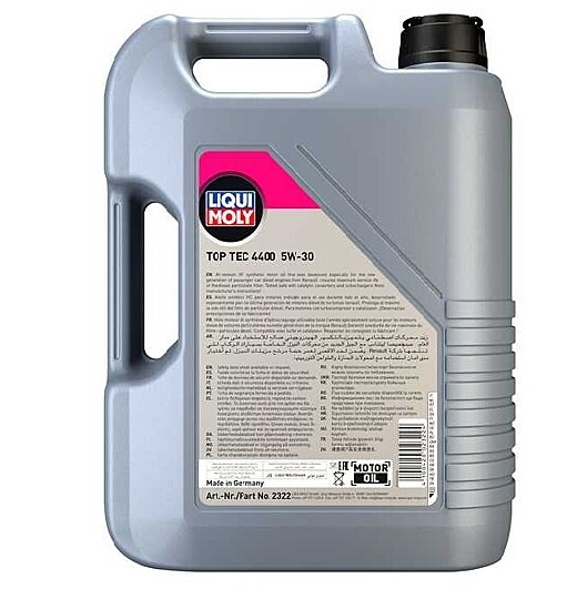 Моторное масло Liqui Moly Top Tec 4400 5W30, HC синтетическое, 5л