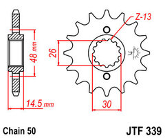 Звезда передняя JT JTF339.17 CBR1100XX CB1100SF X-11