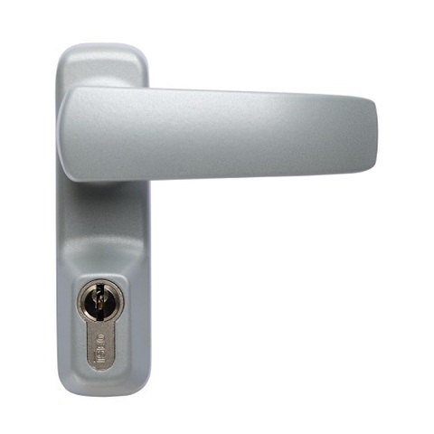 Внешняя нажимная ручка DOORLOCK DL PD900FR/H1, серебристая MG, с цилиндром