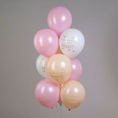 Шар БК 12''/30 см, Любимой мамочке! Пастель шелк, 2ст. 2цв. 5 дизайнов, 25 шт.
