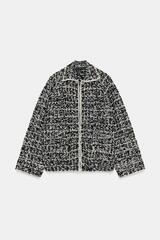 ZARA КАРДИГАН ИЗ РЕЛЬЕФНОЙ ТКАНИ, ЭКРЮ/ЧЕРНЫЙ