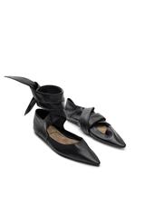 Massimo Dutti Кожаные балетки на шнуровке - Limited Edition, черный