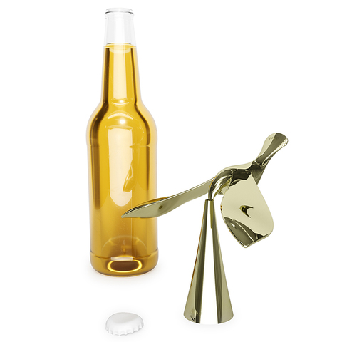 Открыватель для бутылок на подставке Tipsy латунь