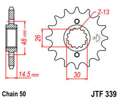 Звезда передняя JT JTF339.17 CBR1100XX CB1100SF X-11