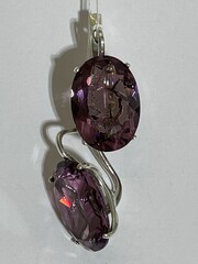 Озеро (серьги из серебра)