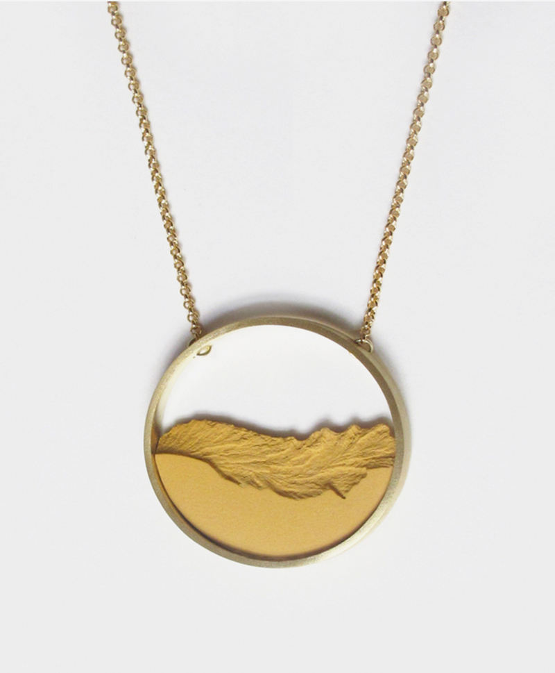 брошь-horizon-circle-mustard
