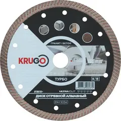 Диск алмазный турбо по граниту 180x2,4x22,23 мм KRUGO RTB07A+