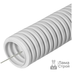 Труба гофрированная с зондом ПВХ 20 мм 100 м серый