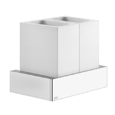 Gessi Rettangolo 20810#031 Стакан подвесной двойной, цвет: хром/белый