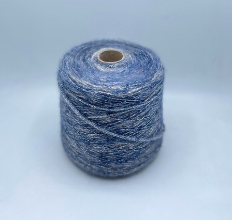G&G Filati (пр.Италия),art-Soffice 300/100гр,60%Меринос 25%Шелк 15% Люрекс , цвет-Сине-бежевый деграде+серебро. арт.30346