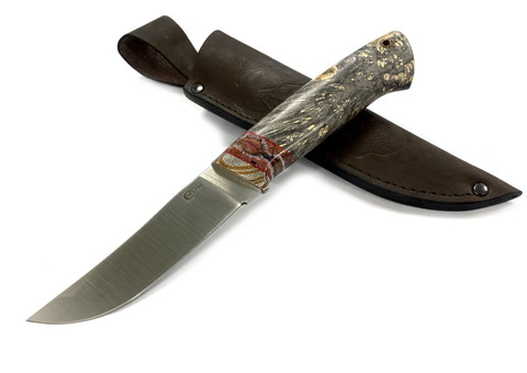 Нож Хищник, Bohler S390, макумэ ганэ, зуб мамонта, кап.клена