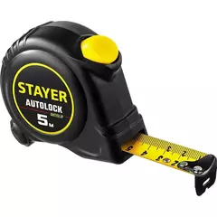 STAYER AutoLock, 5 м х 25 мм, рулетка с автостопом (2-34126-05-25)