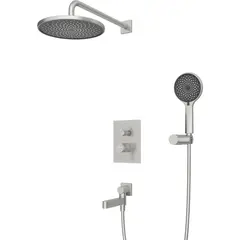 BelBagno DEL2.0-VDSET-IN Душевой комплект встраиваемый с изливом (смеситель встраиваемый, верхний душ, ручной душ со шлангом и держателем), сатин фото