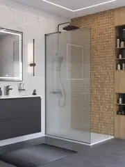 BelBagno UNO-L-1-TB-100-FL-GM Душевая перегородка универсальная с односторонним входом, стекло рифлёное, профиль Оружейная сталь, 1000x2000 мм фото
