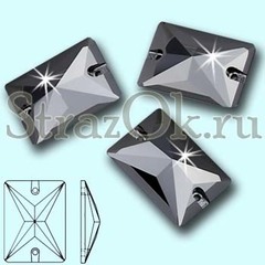 Стразы пришивные стеклянные Rectangle Jet Hematite, Прямоугольник Джет Гематит, черный металлик яркий на StrazOK.ru