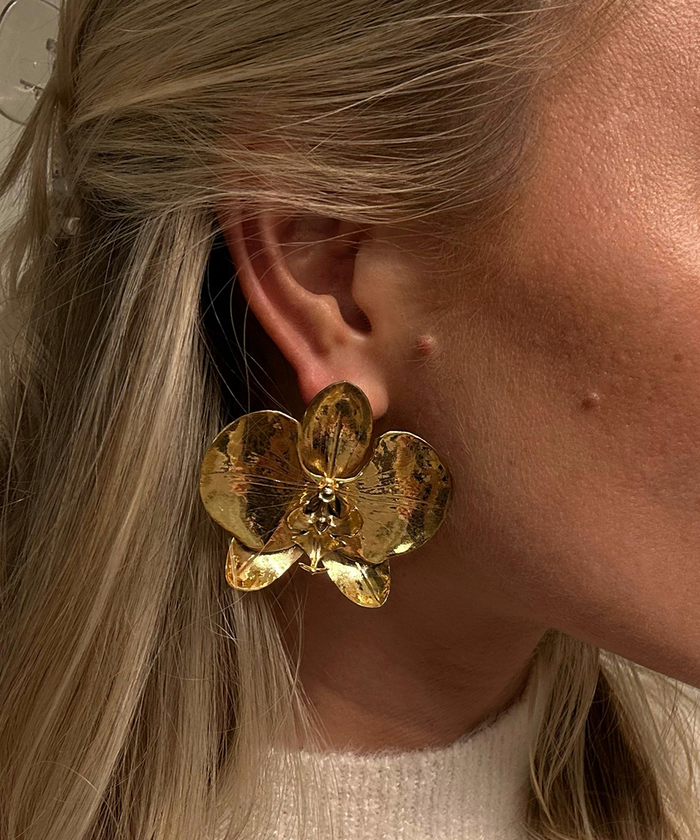 Серьги Орхидея gold