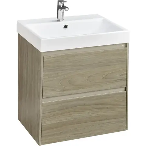 Roca Ona A857613511 Тумба под умывальник подвесная, 2 ящика, 585x450x565 мм, темный вяз