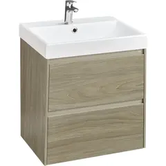 Roca Ona A857613511 Тумба под умывальник подвесная, 2 ящика, 585x450x565 мм, темный вяз фото