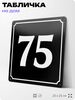 Адресная табличка с номером дома 75, на фасад и забор, черная, 25х25 см, Айдентика Технолоджи