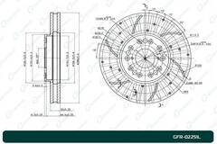 Диск тормозной перфорированный вентилируемый G-brake GFR-02251L левый