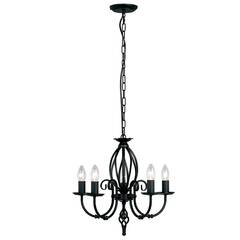Чёрная классическая люстра на 5 ламп Elstead Artisan ART5-BLACK, E14, в гостиную