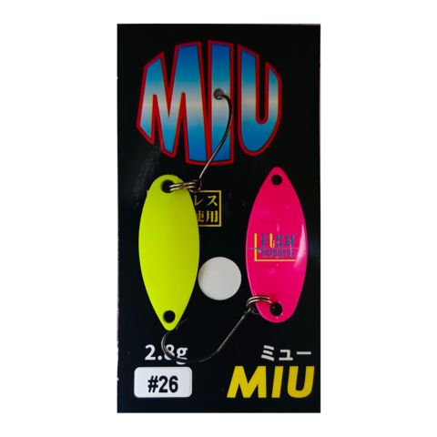 Блесна колеблющаяся на форель MIU LTD 2.8гр #26 (лимонный\подложка розовая)