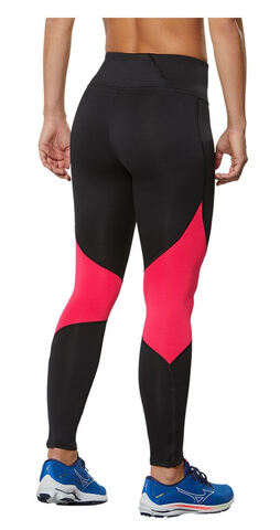 Mizuno Warmalite Tight утепленные беговые тайтсы женские черные-розовые