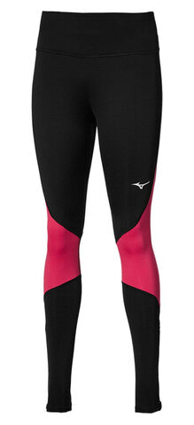 Mizuno Warmalite Tight утепленные беговые тайтсы женские черные-розовые