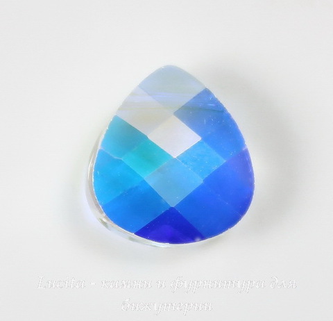 6012 Подвеска Сваровски Flat Briolette Crystal AB (11x10 мм) ()