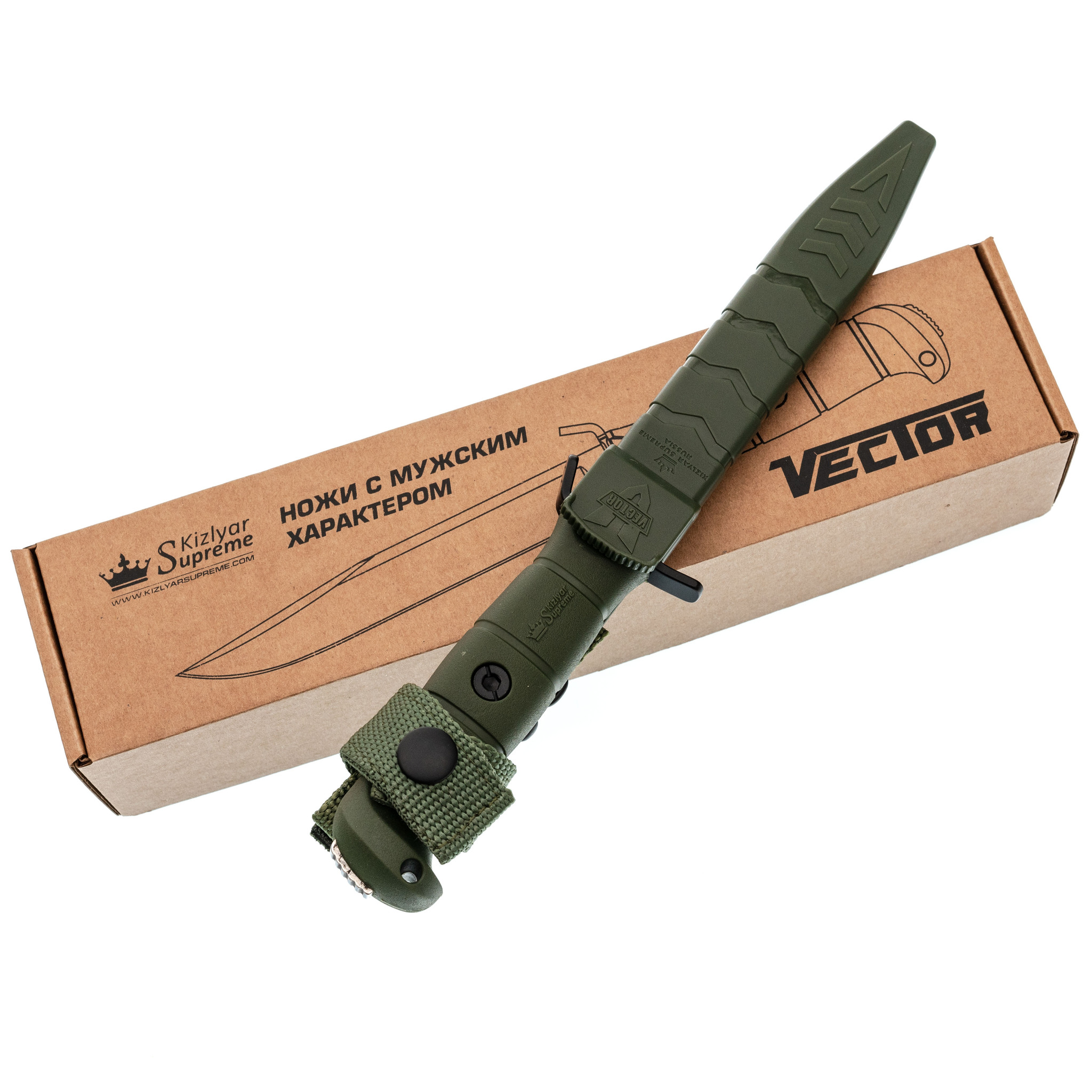Тактический нож Kizlyar Supreme Vector SW, сталь Sleipner, армейский нож, рукоять кратон