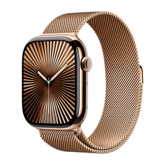 Умные часы Apple Watch Series 10 GPS + Cellular, 46mm, Gold Titanium Case with Milanese Loop, Gold M/L