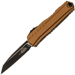 Фото Автоматический нож Microtech Cypher II S/E 1241-1TA, сталь M390MK, рукоять алюминий, бежевый/черный