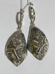 Лицо (серьги из серебра)
