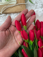 Крокусы-подснежники искусственные, красные, 33 см, больше 80 бутонов в наборе, набор 4 букета