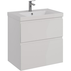 Lemark VEON LM01V70T Тумба 70 см под 1 раковину, подвесная/напольная, 2 ящика, цвет корпуса, фасада: Белый глянец фото