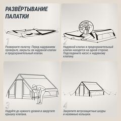 Надувная палатка UNIX Camp Vega 3х2 серый (+ навес)