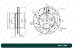 Диск тормозной перфорированный вентилируемый G-brake GFR-02451L левый