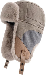 Шапка-ушанка Skully S-502 Light beige gray