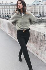 ZARA ЛЕГИНСЫ СО СТРОЧКОЙ И ПОЯСОМ, ТЕМНО-СЕРЫЙ