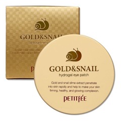 Petitfee Snail & Gold Hydrogel Eye Patch гидрогелевые патчи для век с муцином улитки и золотом