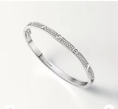 16237- Браслет LOVE small model pave lux качество white/rose/yellow VGOLD