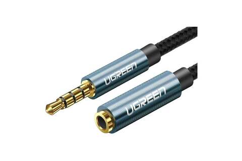 Удлинитель кабеля  UGREEN AV118 (40674) 3.5mm Male to 3.5mm Female Extension Cable, 1,5м, черный/синий