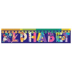 Закладка - линейка английский алфавит Мир открыток, 216*50 мм "Alphabet", синяя, 20 см