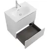 BelBagno UNO-MINI-500-2C-SO-BO База под раковину подвесная с фрезерованными ручками по всей длине фасада с двумя выкатн. ящ., Bianco Opaco,500x395x608