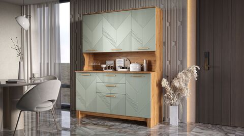 Буфет 1,5м Ирис (Олива софт, Дуб Крафт)