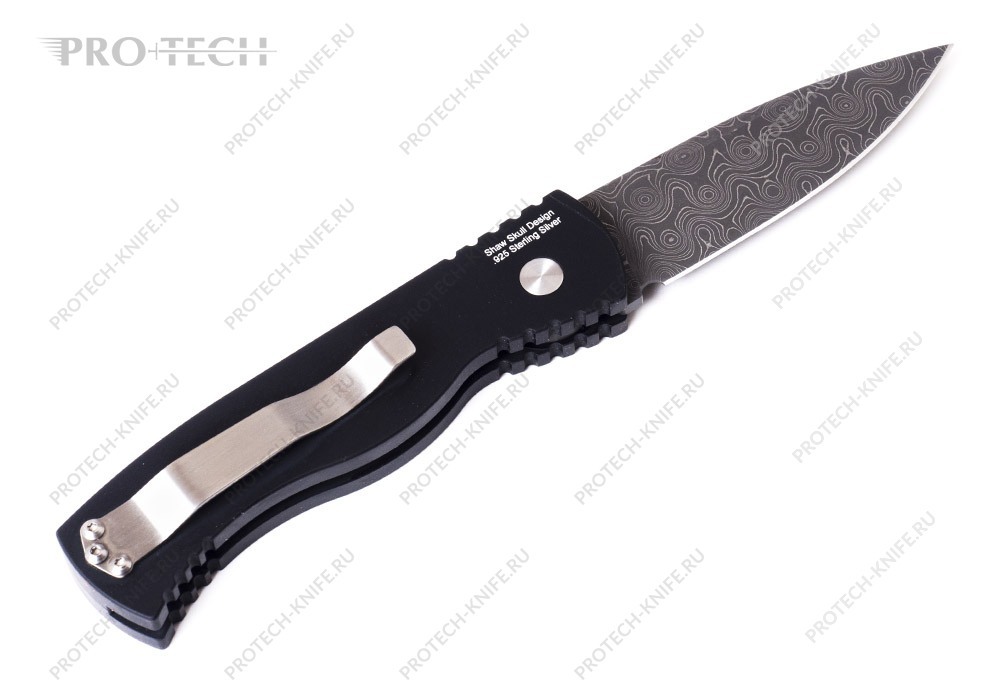 Нож Pro-Tech TR-2 Custom Skull Damascus - фотография 